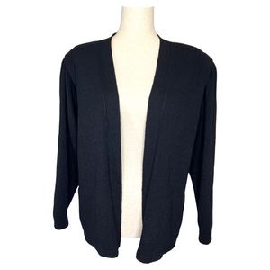 Vintage St. John Cardigan Jacket Black Open Front Excellent Condition 1980s Sz 6